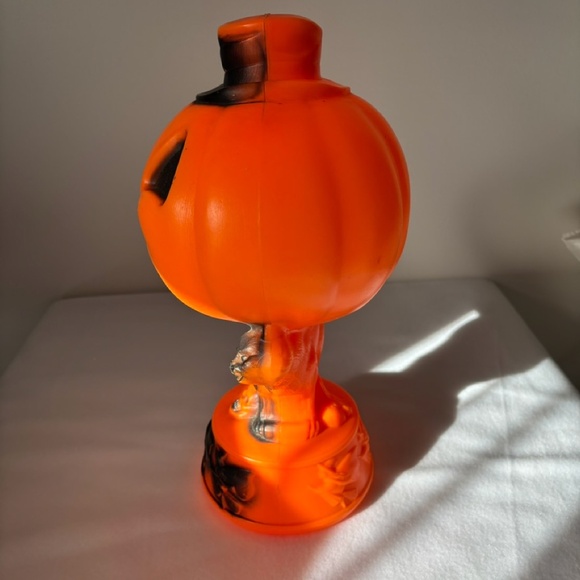 Vintage Large 34 Vintage 1970s Empire  Jack‑O’‑Lantern on Black Cat Blow Mold – Halloween Display